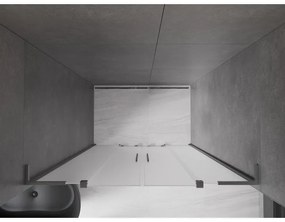 Mexen Velar L Duo, posuvné sprchové dvere do otvoru 160 cm, 8mm sklo námraza, grafit brúsený, 871-160-003-32-66