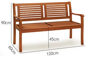 InternetovaZahrada Záhradná lavička 120 cm - eukalyptus