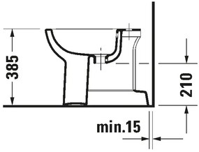 Duravit 22371000002 - Stojací bidet D-CODE 35,5x52,5 cm keramika/lesklá biela