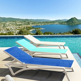 PACIFIC záhradné lehátko white/blue