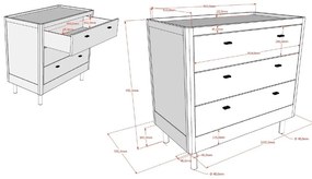 Biela detská komoda z bukového dreva 100x95x55 cm Forrest – Vipack