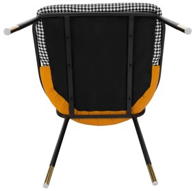 Jedálenská stolička, čiernobiela vzor/camel ekokoža, KIRNA