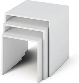KONDELA Sipani New príručný stolík (3 ks) biela