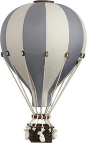 Dekoračný lietajúci balón šedo/béžová – dekorácia do detskej izby S-28cm x 16cm