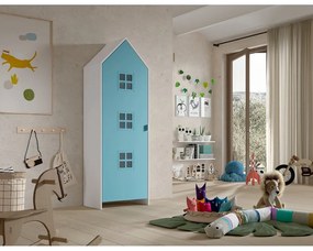 Biela/svetlomodrá detská šatníková skriňa 58x172x37 cm Casami Bruges – Vipack
