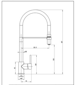 Pyramis 90939901 - Batéria drezová SERINA s flexibilným ramienkom, čierna matná