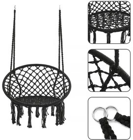 Závesné kreslo BOHO 490129A čierne