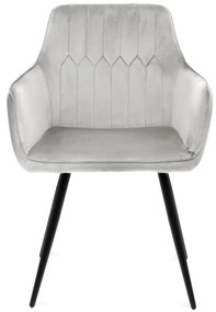 Jedálenská stolička ETIENNE zamatová svetlosivá ALL 847337