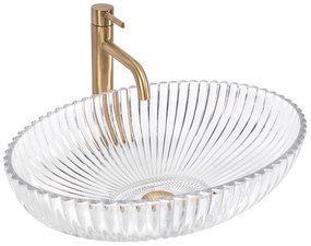 Rea Nicole, sklenené umývadlo na dosku 510x345x150 mm, číra, REA-U4701