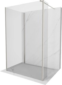 Mexen Kioto, 3-stenová sprchová zástena Walk-In Walk-in 115 x 90 x 40 cm, 8mm číre sklo, brúsená oceľ profil, 800-115-090-221-97-00-040