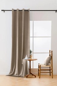 Béžový zatemňovací záves VELVET 140x270 cm Zavesenie: Riasiaca páska