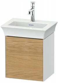 DURAVIT White Tulip závesná skrinka pod umývadielko, 1 dvierka, pánty vľavo, 384 x 298 x 410 mm, dub prírodný masív/biela vysoký lesk, WT4240LH585