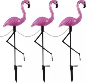 Solárna záhradná lampa Plameniak - 3ks