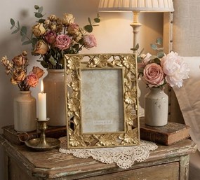 Rámček na fotografie so zlatými kvetinovými ornamentami - 16 * 2 * 21 cm / 10 * 15 cm