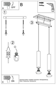Krémové závesné svietidlo Castro – Sollux