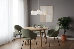 Závesné svietidlo Eliza, 4x biele sklenené tienidlo, g/be, o