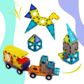 Vzdelávacie stavebné magnetické bloky 71 ks RK-782 Ricokids