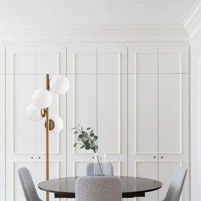 Stojacia lampa v čierno-zlatej farbe so skleneným tienidlom (výška 130 cm) Faze – Opviq lights