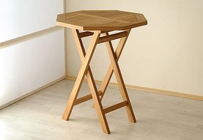 Divero Gardenay 339 Luxusný balkónový set z tíkového dreva, 1 stôl + 2 skladacie stoličky