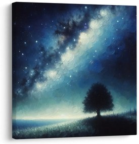 Obraz osamelý strom života a galaxia