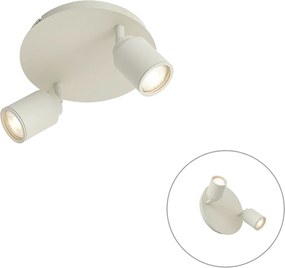 Moderné kúpeľňové bodové svietidlo béžové 2-svetlá IP44 - Ducha