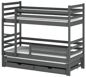 Poschodová posteľ Luk 90x200 graphite