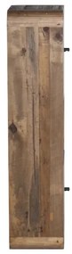 furniture-nabytek.cz - Masívna kúpeľňová skrinka Dingle z recyklovanej borovice a MDF, lakovaná, prírodná / šedá – 40×25×110 cm