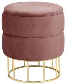 Úložná taburetka ELZA pudrovo ružová