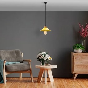 Luster na lane MANAVGAT 1xE27/40W/230V žltá/hnedá