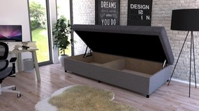 Čalúnená posteľ s úložným priestorom VELNO II - 200x80 cm - šedá