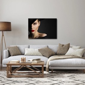 Obraz - Portrét ženy v klobúku (70x50 cm)