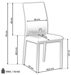 stolička FLOP biela koženka (svetlé ecru) - moderná do obývacej izby / jedálne / kuchyne / kancelárie