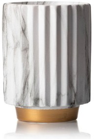 KERAMICKÝ KVETINÁČ BLUM MARBELING GOLD 16X12 CM BIELA/ZLATÁ