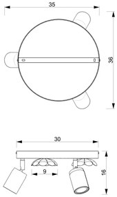 Bodové svietidlo FLOWER 3xGU10/8W/230V biela