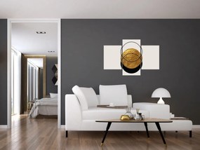 Obraz - Abstrakcia zlatá a biela N⁰2 (90x60 cm)