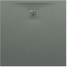 LAUFEN Pro štvorcová sprchová vanička z materiálu Marbond, odtok na boku, 800 x 800 x 29 mm, betónová šedá, H2109500790001