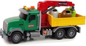 LEAN Toys Nákladné auto, žeriav, doprava, odpadkový kôš, zvuk