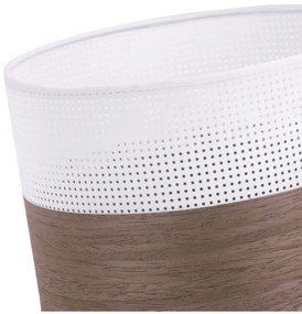 Závesné svietidlo Wood, 1x hnedá orechová dýha/biele PVC tienidlo, (fi 20cm)