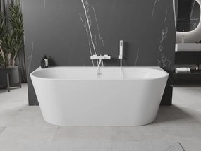 Mexen Oval+, voľne stojaca vaňa ku stene 170 x 80 cm, biela lesklá, biely prepad, 52681708000-20