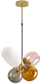 Toolight Toolight, Stropné svietidlo zo skla viacfarebné E14 60W APP436-4C, OSW-00565