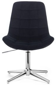 LuxuryForm DESIGN Stolička PARIS VELUR na striebornom kríži - čierna