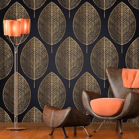 Sablio Tapeta Zlaté listy - 125x75 cm