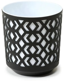 Kvetináč etnický 14x15 cm čierno-biely