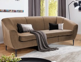 Trojmiestna pohovka Olivio, svele hnedá  zamatová látka