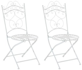 Kovová stolička skladacia Indra (SET 2 ks) - Biela
