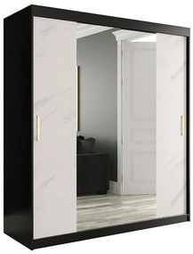 Skriňa Marmur T1 180 čierna/mramor biely