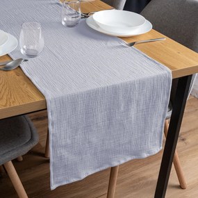 Biante Mušelínový behúň na stôl MSN-023 Svetlo modrosivý 45x180 cm