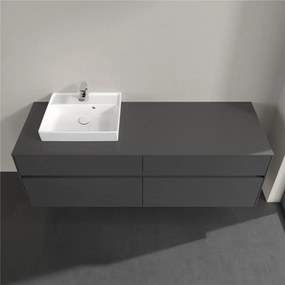 VILLEROY &amp; BOCH Collaro závesná skrinka pod umývadlo na dosku (umývadlo vľavo), 4 zásuvky, 1600 x 500 x 548 mm, Glossy Grey, C07800FP