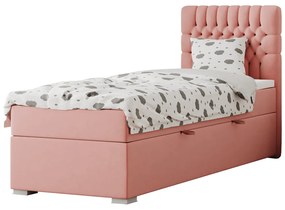 Boxspringová posteľ, jednolôžko, lososová, 90x200, pravá, FONDA