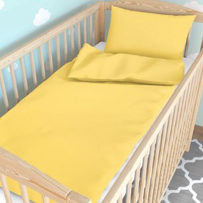 Goldea detské bavlnené obliečky do postieľky - žlté 100 x 135 a 40 x 60 cm